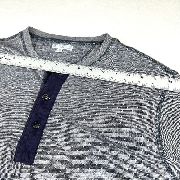 Wallace & Barnes Blue Striped Long‎ Sleeve Henley Shirt Men’s M - Picture 5 of 10